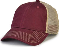 The Game GB880 Soft Trucker Cap - Dark Maroon - Maroon Sand / One Size Fits Most