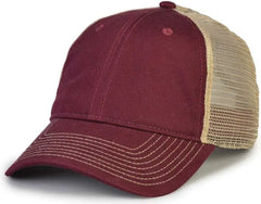 The Game GB880 Soft Trucker Cap - Dark Maroon - Maroon Sand / One Size Fits Most