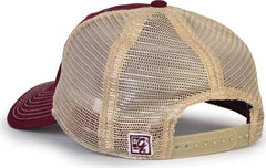 The Game GB880 Soft Trucker Cap - Dark Maroon - Maroon Sand / One Size Fits Most