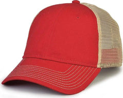 The Game GB880 Soft Trucker Cap - Vintage Red - Red / One Size Fits Most