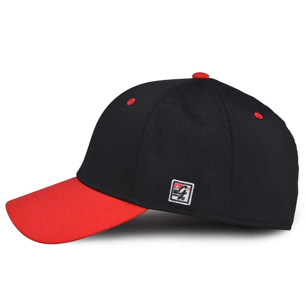 The Game GB904 Precurved Perforated Gamechanger Cap - Black Red