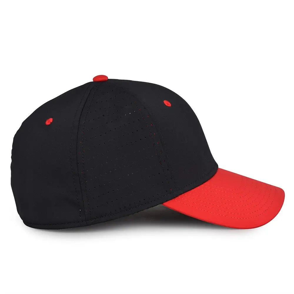 The Game GB904 Precurved Perforated Gamechanger Cap - Black Red