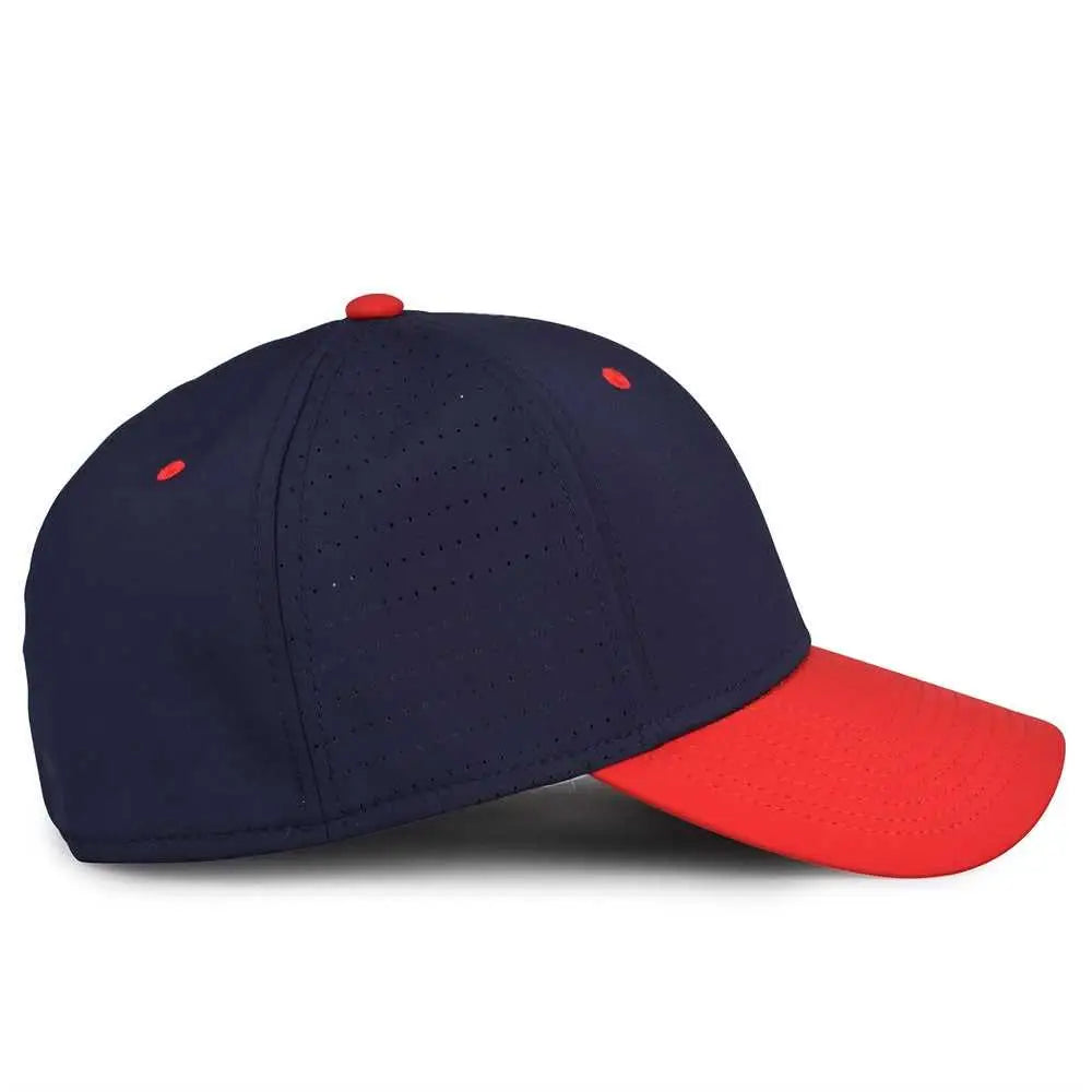 The Game GB904 Precurved Perforated Gamechanger Cap - Navy Red