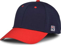 The Game GB904 Precurved Perforated Gamechanger Cap Navy Red Navy Red / 6 1/2’’ 6 3/4’’