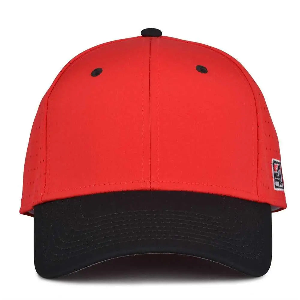 The Game GB904 Precurved Perforated Gamechanger Cap - Red Black