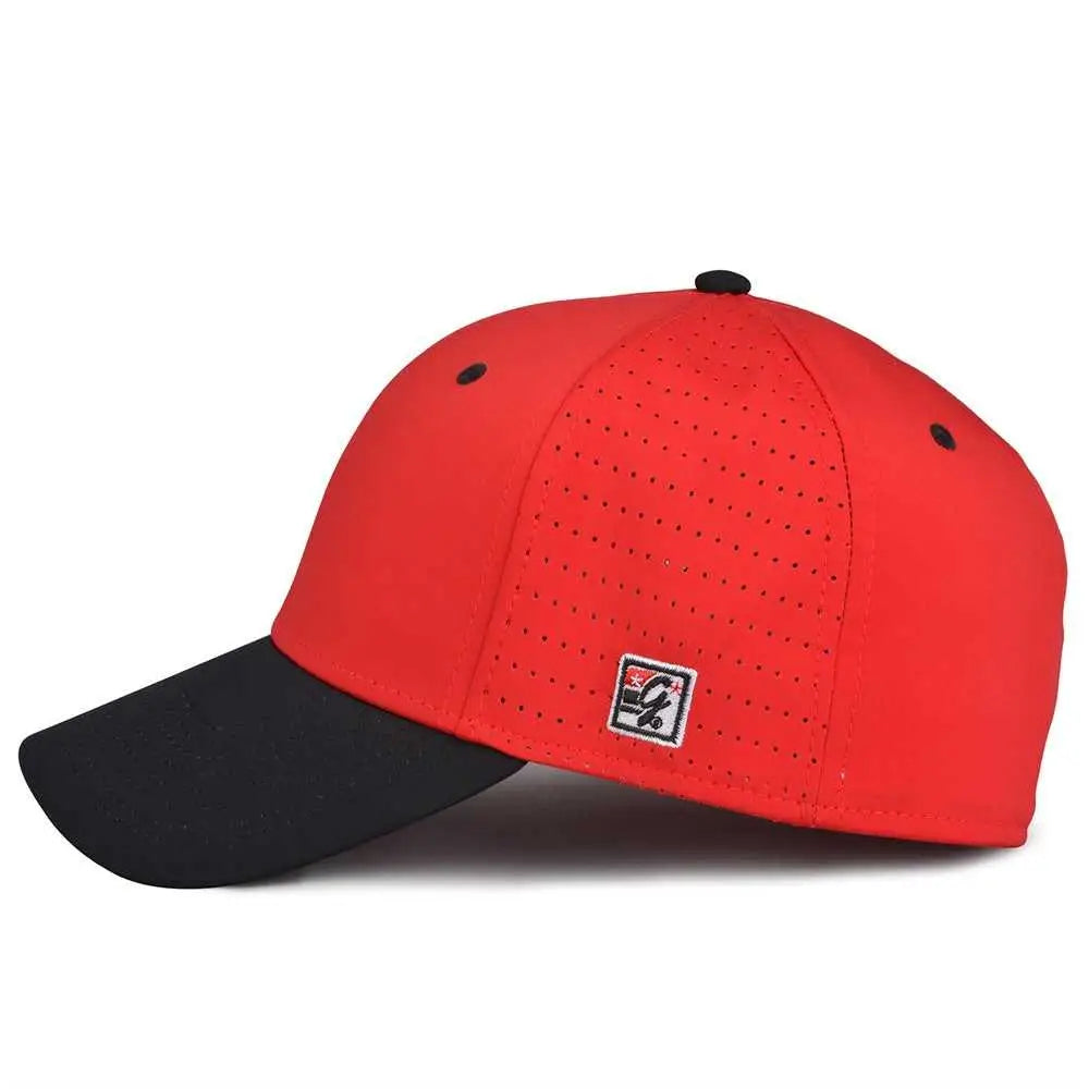 The Game GB904 Precurved Perforated Gamechanger Cap - Red Black