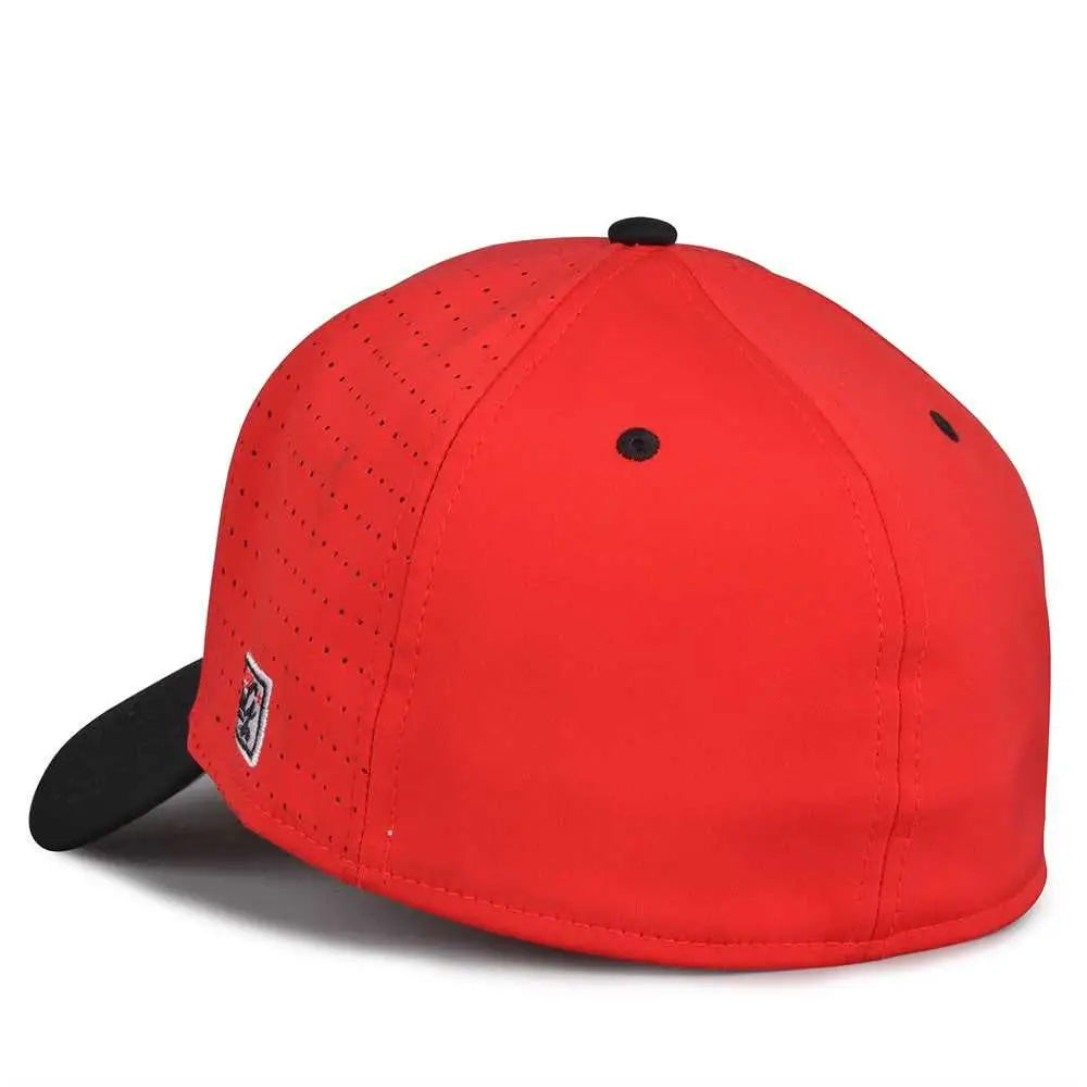 The Game GB904 Precurved Perforated Gamechanger Cap - Red Black