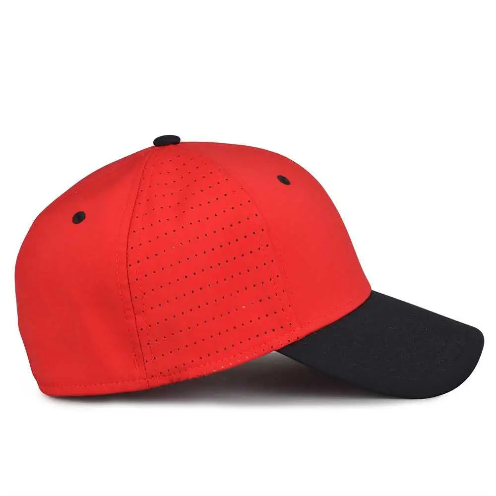 The Game GB904 Precurved Perforated Gamechanger Cap - Red Black