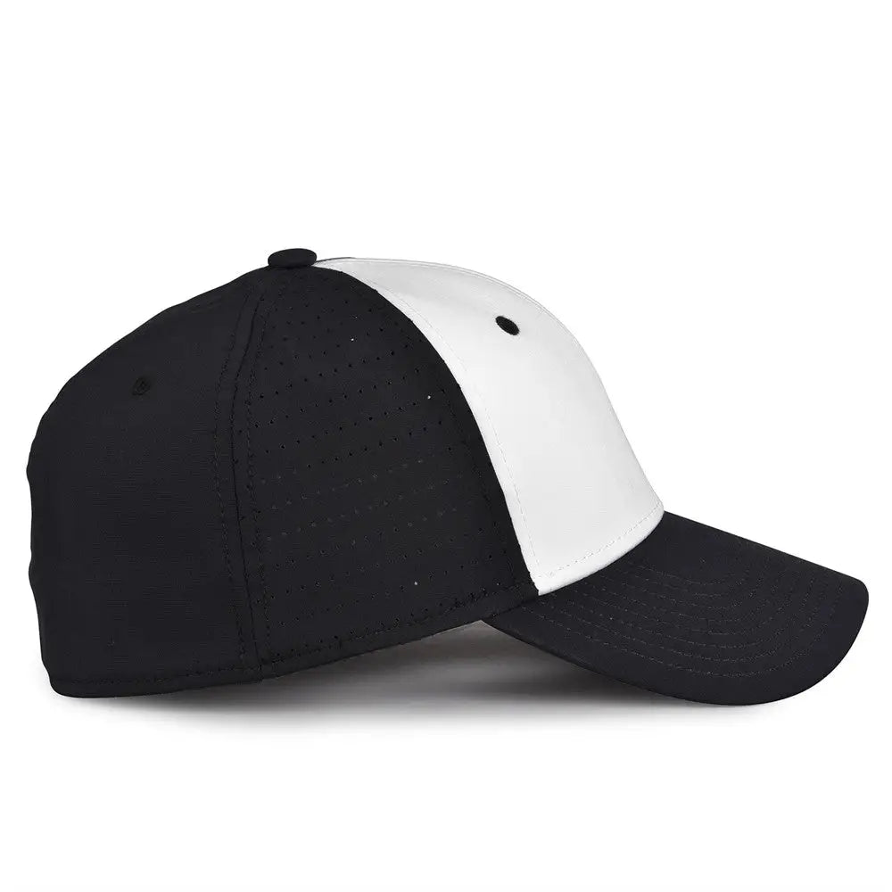 The Game GB904 Precurved Perforated Gamechanger Cap - White Black