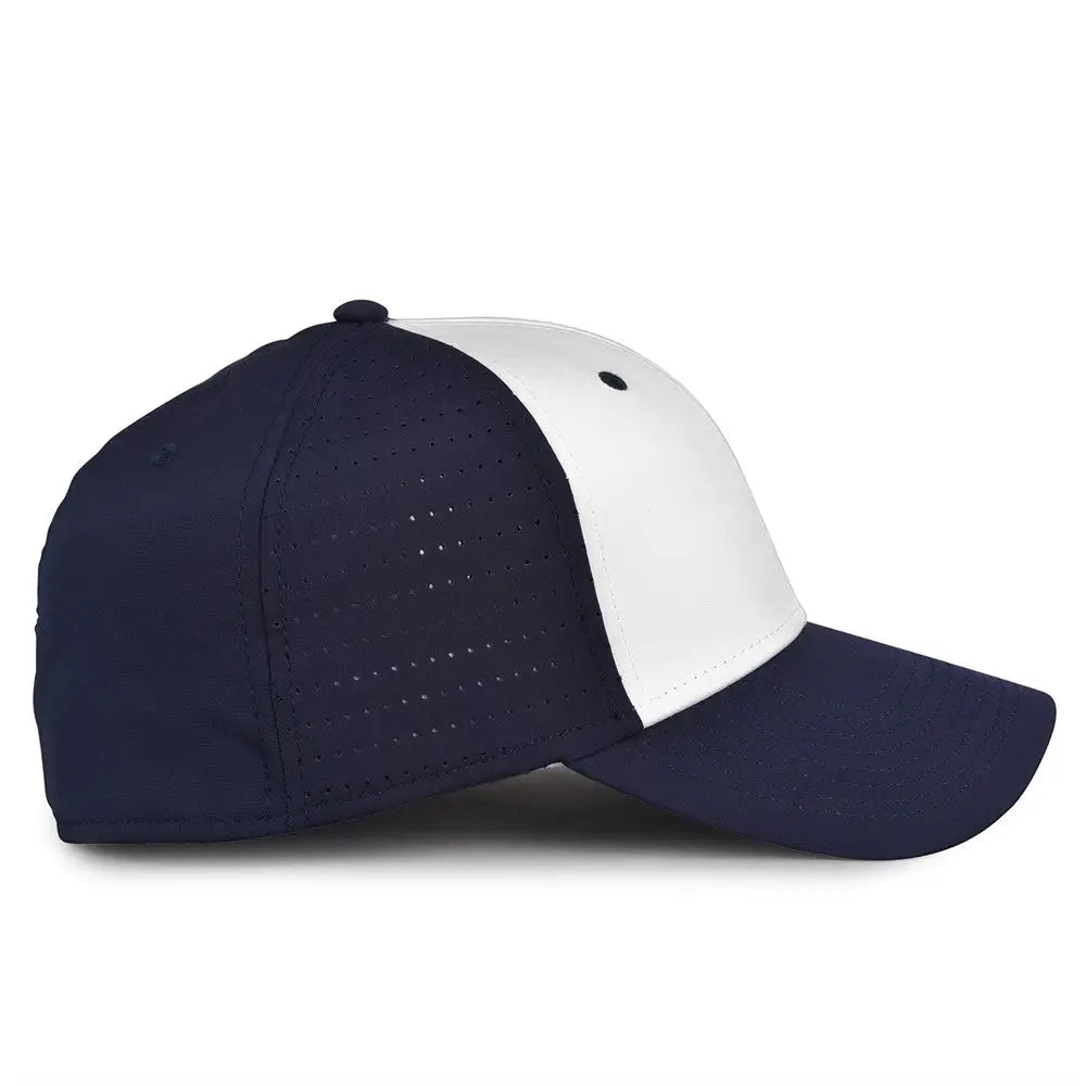 The Game GB904 Precurved Perforated Gamechanger Cap - White Navy