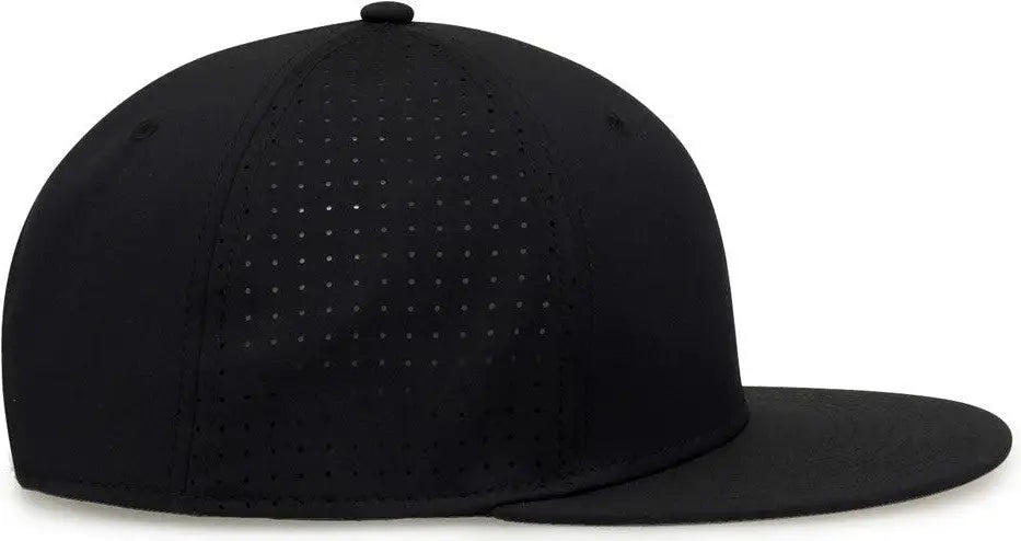 The Game GB906 Perforated GameChanger Snapback Cap - Black - Black / One Size Fits Most