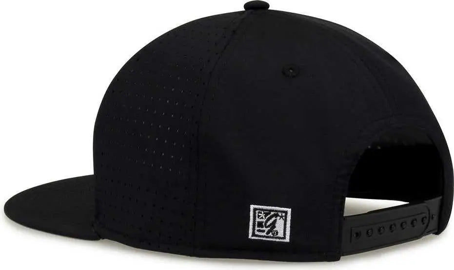 The Game GB906 Perforated GameChanger Snapback Cap - Black - Black / One Size Fits Most