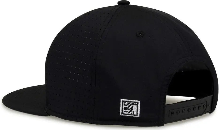 The Game GB906 Perforated GameChanger Snapback Cap - Black - Black / One Size Fits Most