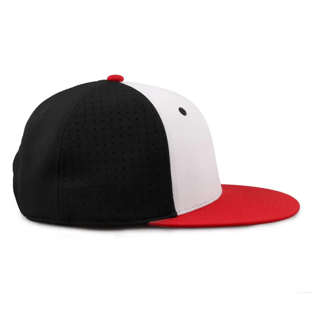 The Game GB906 Perforated GameChanger Snapback Cap - White Black Red - White Black / One Size Fits Most