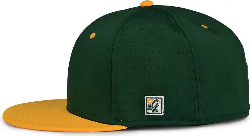 The Game GB998 Perforated GameChanger Cap - Dark Green Athletic Gold