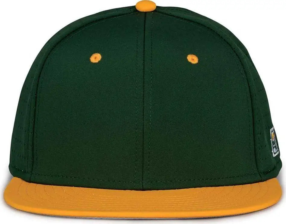 The Game GB998 Perforated GameChanger Cap - Dark Green Athletic Gold