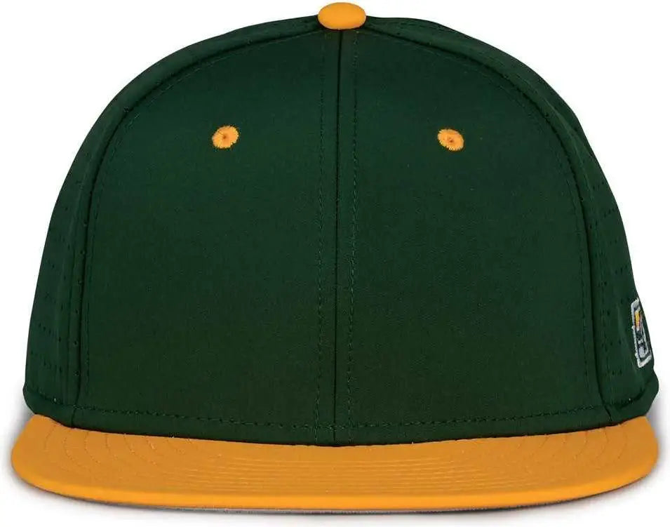 The Game GB998 Perforated GameChanger Cap - Dark Green Athletic Gold