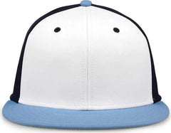 The Game GB998 Perforated GameChanger Cap White Navy Columbia Blue