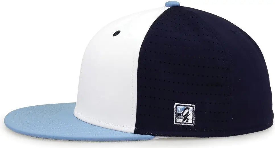 The Game GB998 Perforated GameChanger Cap - White Navy Columbia Blue