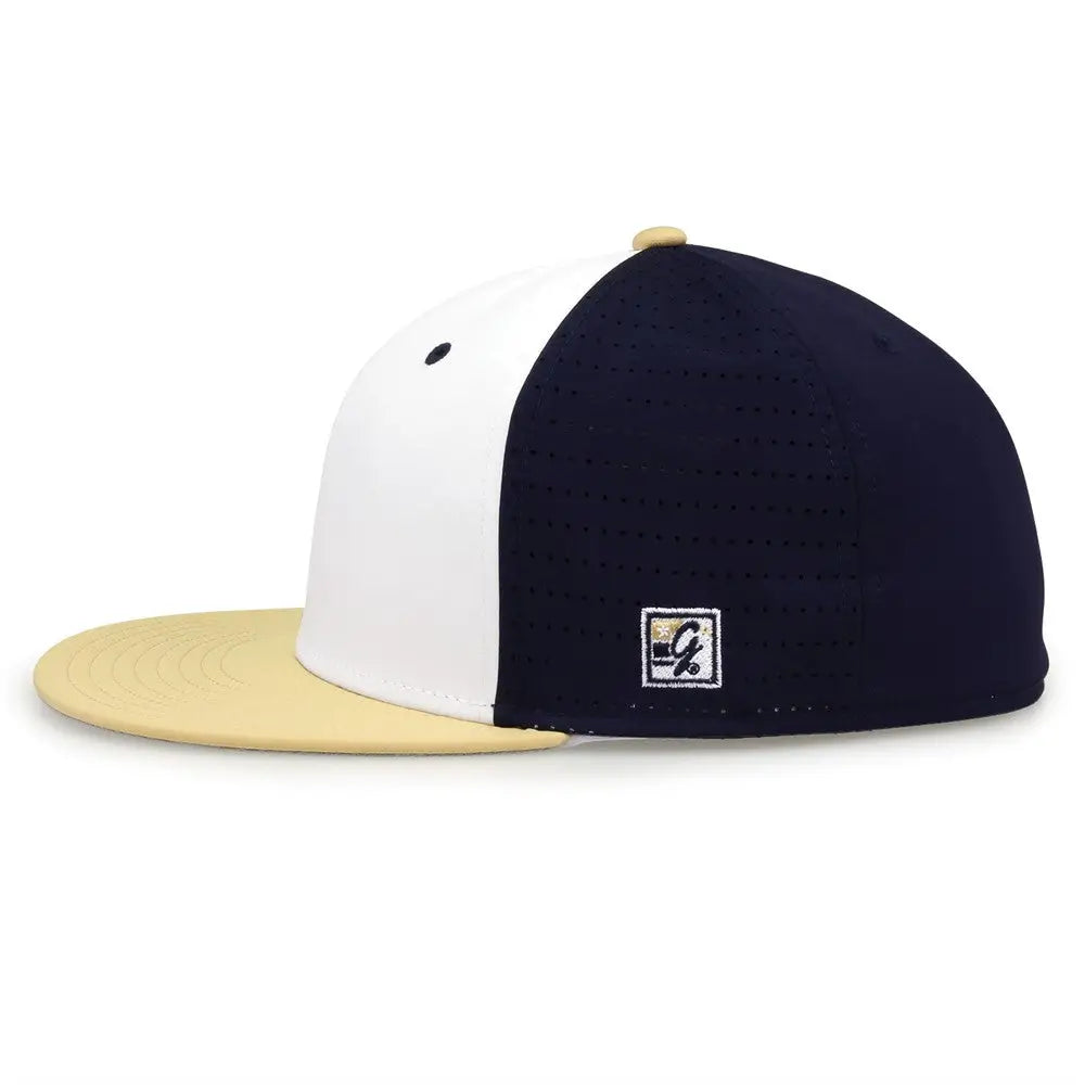 The Game GB998 Perforated GameChanger Cap - White Navy Vegas Gold
