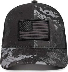 OC Sports USA-170 Polyester Camo Mesh Back Cap - Veil Tac-Black Black | HIT a Double