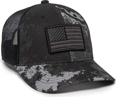 OC Sports USA-170 Polyester Camo Mesh Back Cap - Veil Tac-Black Black | HIT a Double