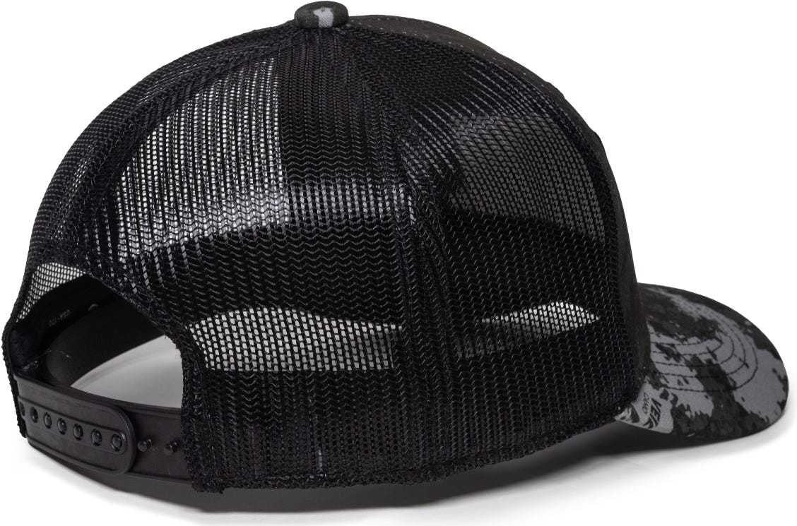 OC Sports USA-170 Polyester Camo Mesh Back Cap - Veil Tac-Black Black | HIT a Double
