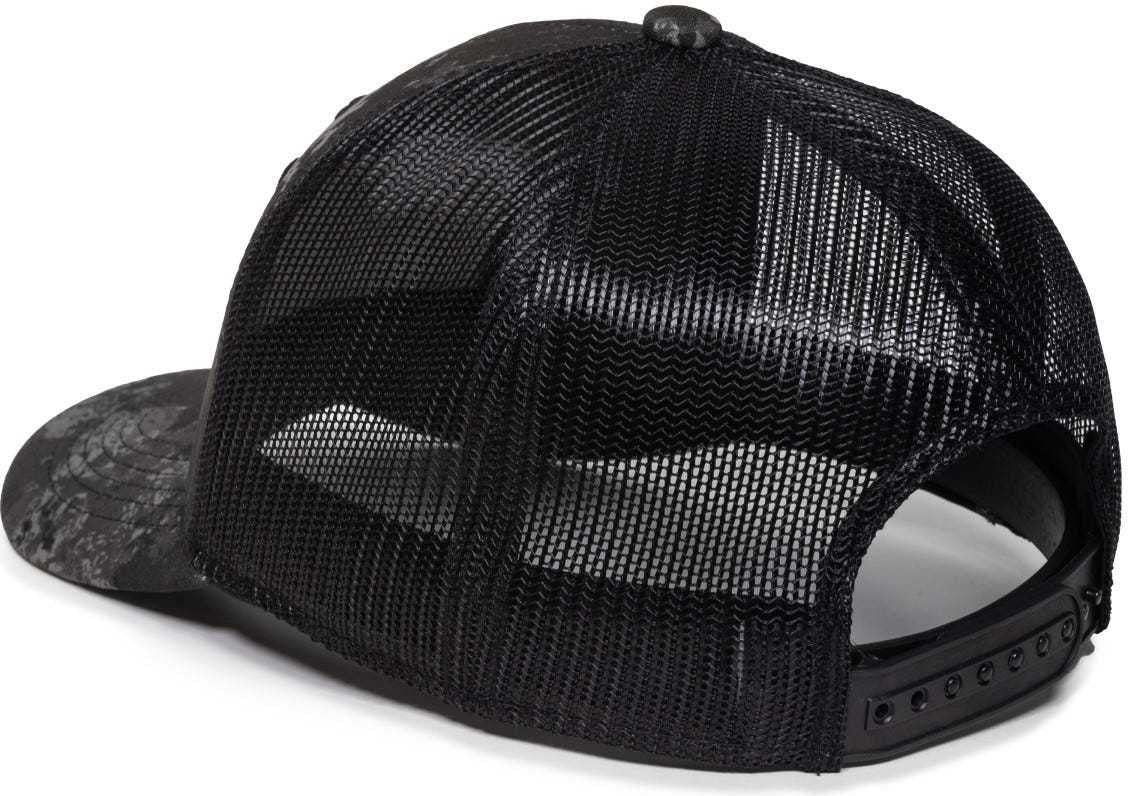OC Sports USA-170 Polyester Camo Mesh Back Cap - Veil Tac-Black Black | HIT a Double
