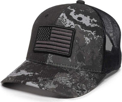 OC Sports USA-170 Polyester Camo Mesh Back Cap - Veil Tac-Black Black | HIT a Double
