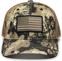OC Sports USA-170 Polyester Camo Mesh Back Cap - Veil Camo Whitetail Brown | HIT a Double