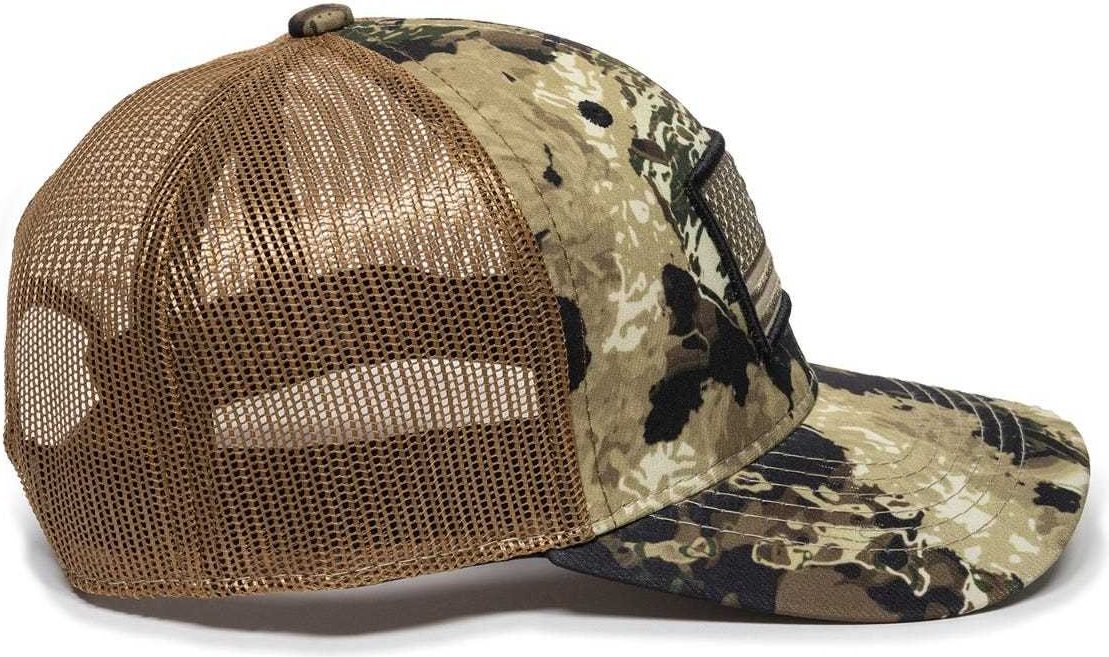 OC Sports USA-170 Polyester Camo Mesh Back Cap - Veil Camo Whitetail Brown | HIT a Double