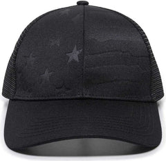 OC Sports USA-750M Adjustable Mesh Back Cap - Black | HIT a Double