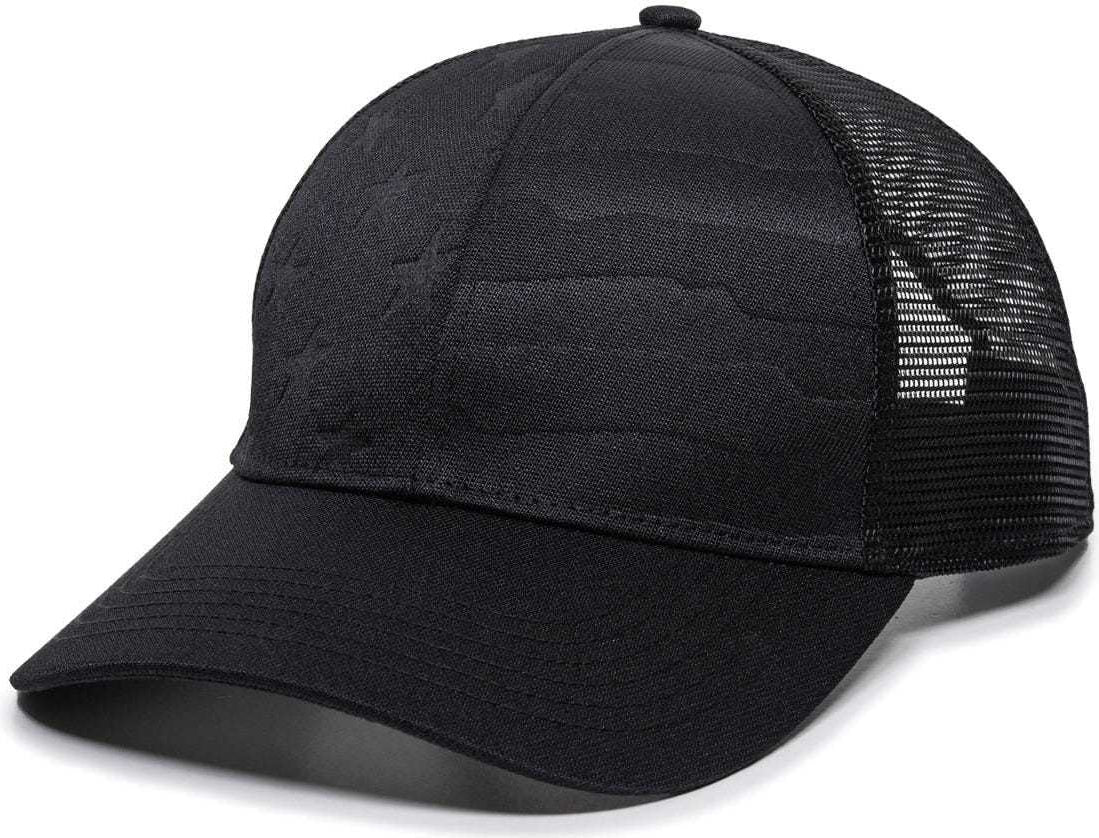 OC Sports USA-750M Adjustable Mesh Back Cap - Black | HIT a Double
