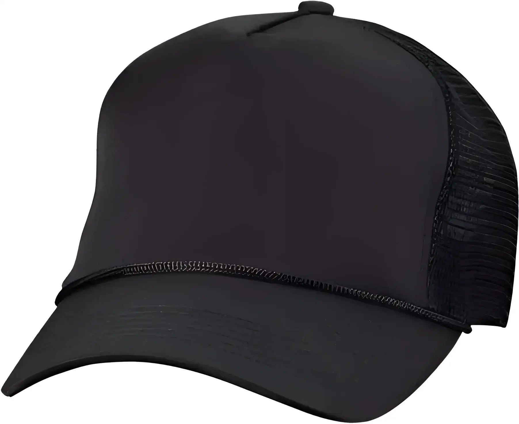 Valucap 8804H Five Panel Mesh Back Trucker Cap Black Black / 6 5/8’’ 7 3/8’’
