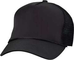 Valucap 8804H Five Panel Mesh Back Trucker Cap Black Black / 6 5/8’’ 7 3/8’’