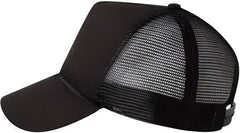 Valucap 8804H Five Panel Mesh Back Trucker Cap Black Black / 6 5/8’’ 7 3/8’’