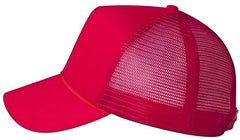 Valucap 8804H Five Panel Mesh Back Trucker Cap Red Red / 6 5/8’’ 7 3/8’’