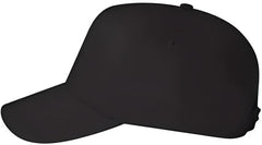 Valucap 8869 Five Panel Twill Cap Black Black / 6 5/8’’ 7 3/8’’