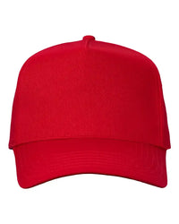 Valucap 8869 Five-Panel Twill Cap - Red - Red / One Size Fits Most