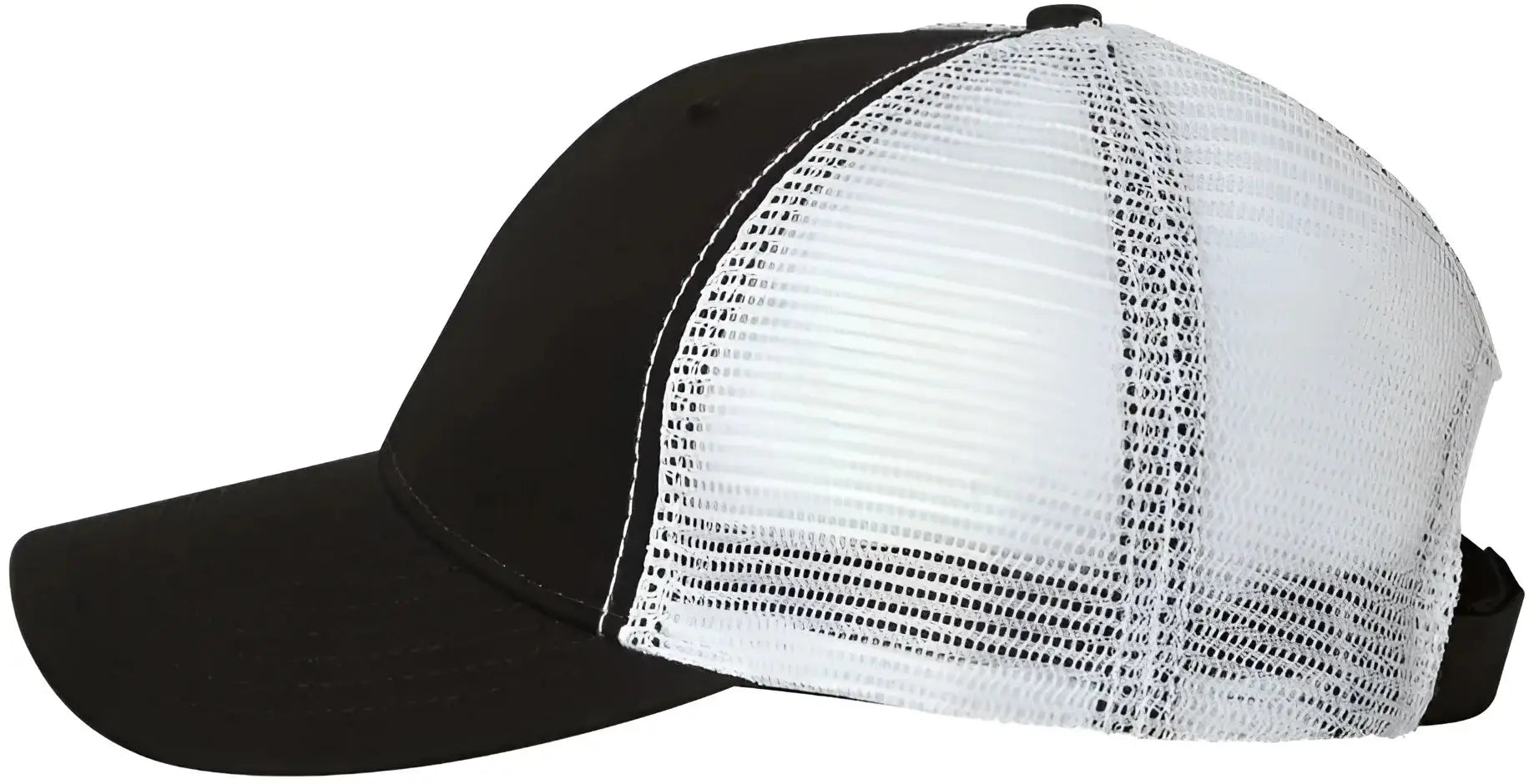 Valucap AH80 Bio-Washed Trucker Cap - Black White - Black White / One Size Fits Most