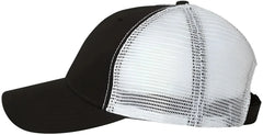 Valucap AH80 Bio-Washed Trucker Cap - Black White - Black White / One Size Fits Most