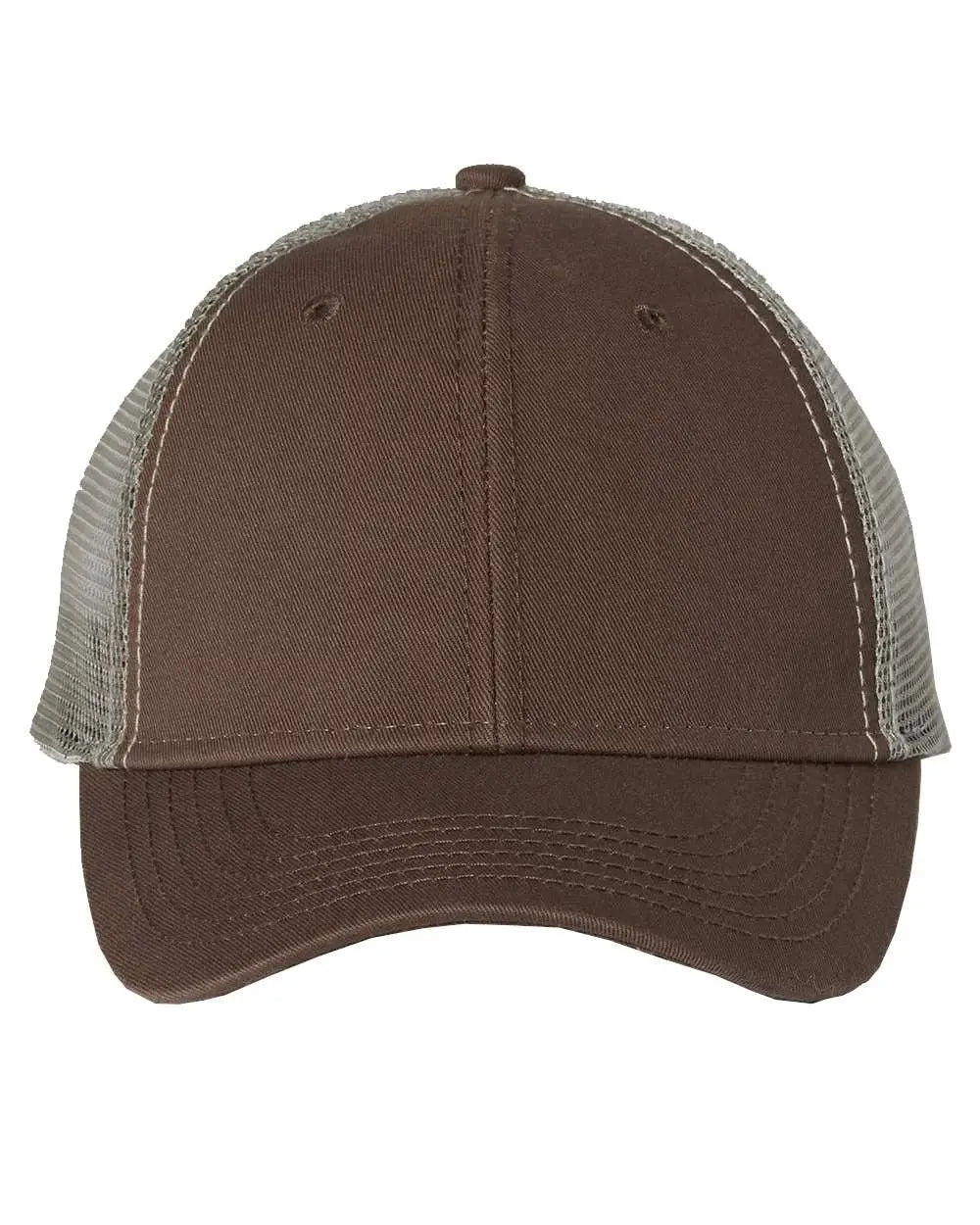 Valucap AH80 Bio-Washed Trucker Cap - Brown Khaki - Brown Khaki / One Size Fits Most