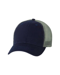 Valucap AH80 Bio-Washed Trucker Cap - Navy Grey - Navy Gray / One Size Fits Most