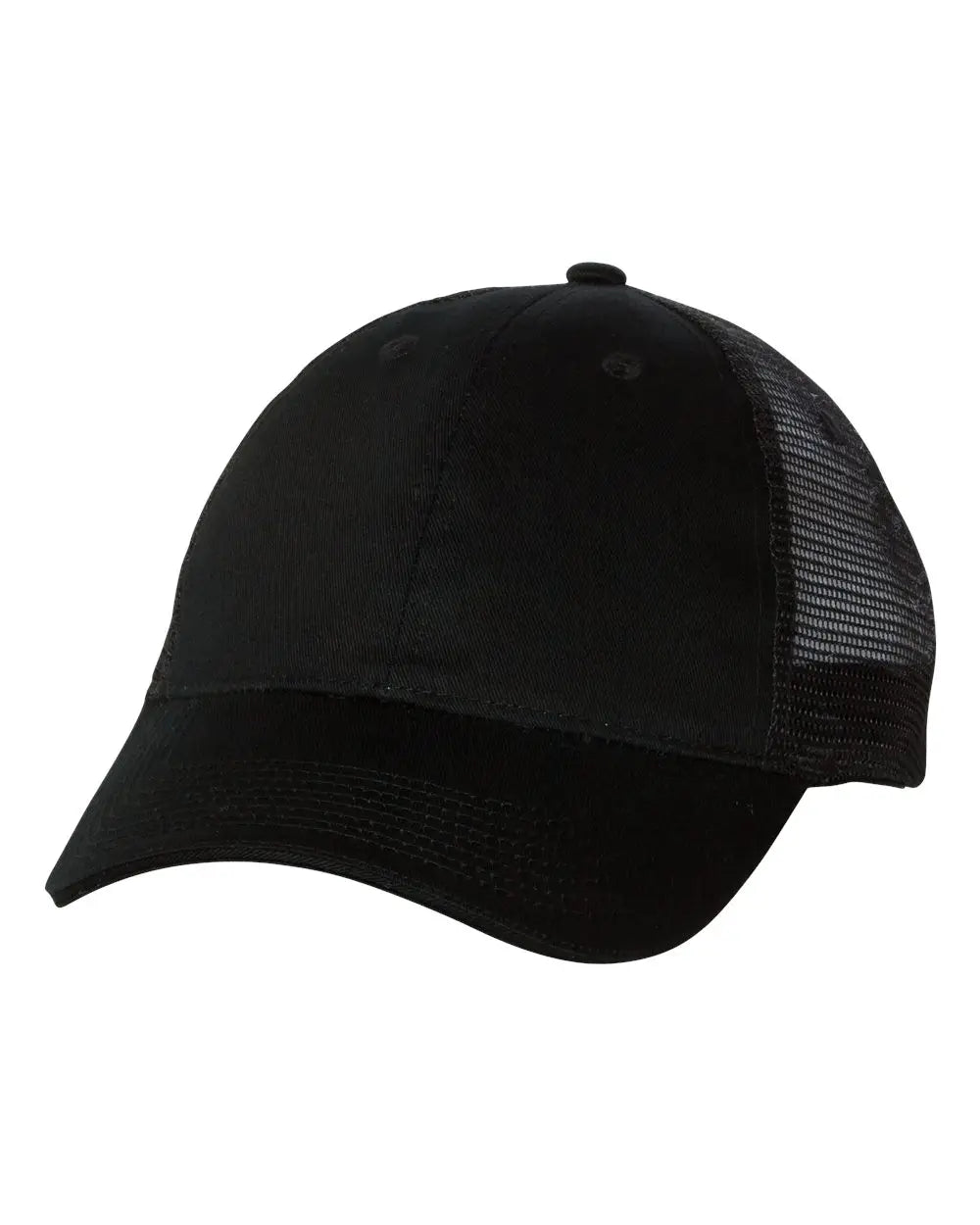 Valucap S102 Sandwich Trucker Cap - Black Black - Black Black / One Size Fits Most