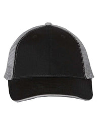 Valucap S102 Sandwich Trucker Cap - Black Gray - Black Gray / One Size Fits Most