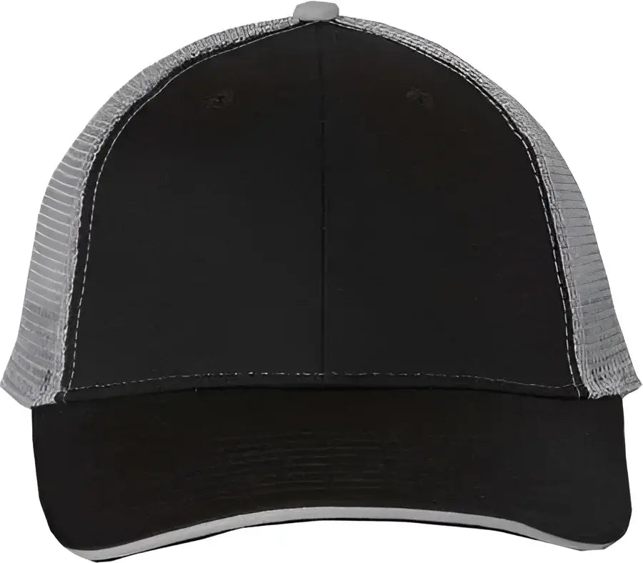 Valucap S102 Sandwich Trucker Cap - Black Grey - Black Gray / 6 5/8’’ - 7 3/8’’