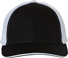 Valucap S102 Sandwich Trucker Cap - Black White - Black White / 6 5/8’’ - 7 3/8’’