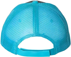 Valucap S102 Sandwich Trucker Cap - Charcoal Neon Blue - Dark Gray Blue / 6 5/8’’ - 7 3/8’’