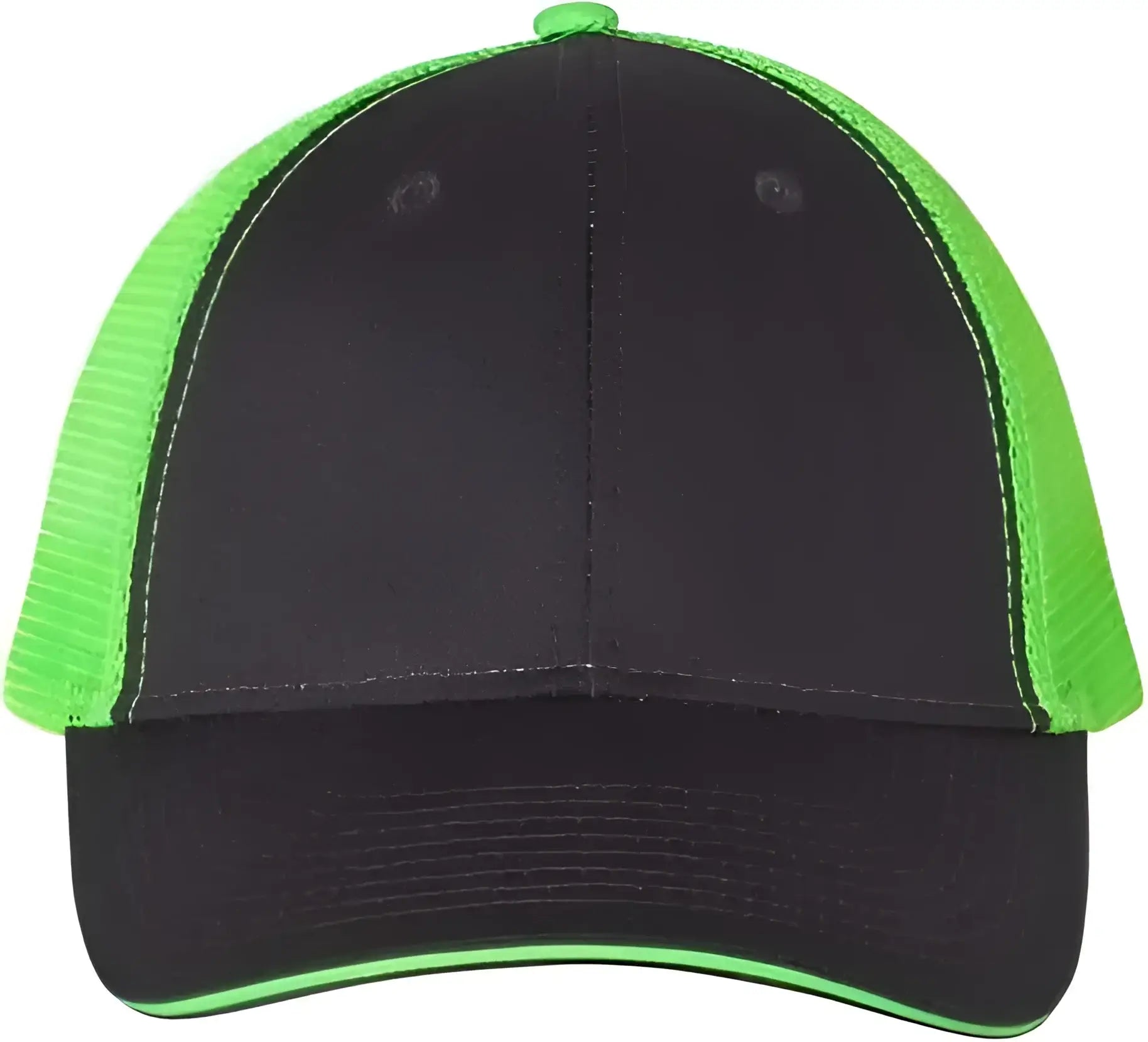 Valucap S102 Sandwich Trucker Cap - Charcoal Neon Green - Dark Gray Green / 6 5/8’’ - 7 3/8’’