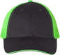 Valucap S102 Sandwich Trucker Cap - Charcoal Neon Green - Dark Gray Green / 6 5/8’’ - 7 3/8’’